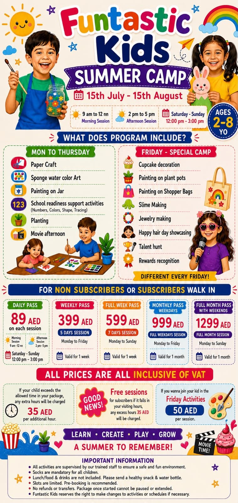 Funtastic Kids Summer Camp 2026 flyer