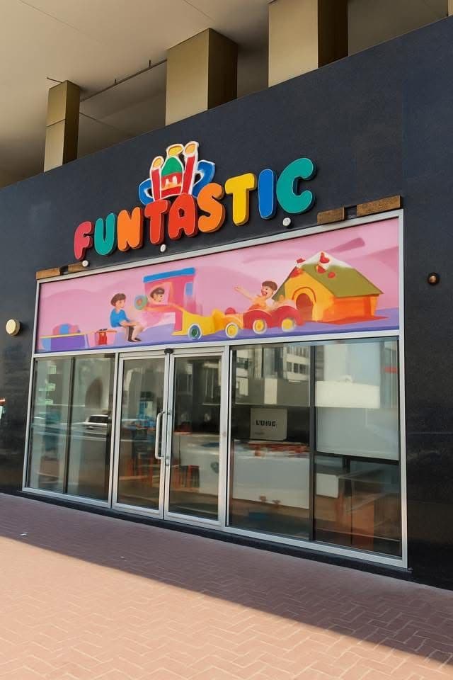 Welcome entrance to Funtastic Kids play area in Nad Al Hamar Dubai
